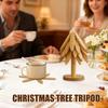 Wooden Trivet Tree Foldable Insulation Tripod Christmas Tree Pot Holder for Hot Dishes Bowls Cups Drinks Teapots Tableware
