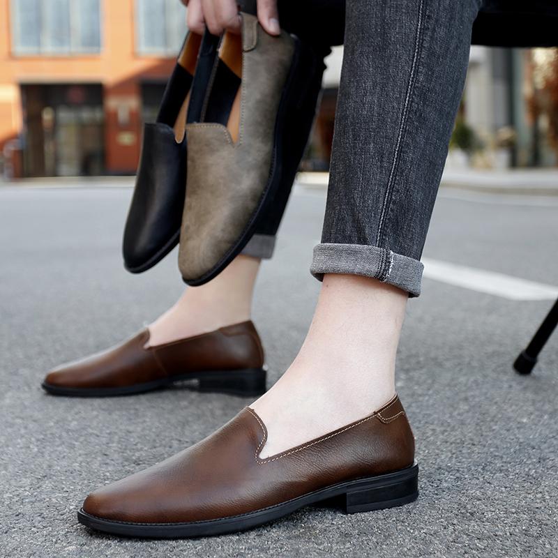 genuine Leather Loafers slip on Casual Driving Shoes for Man Lightweight Fashion Flats Breathable Comfortable Moccasins men