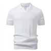 2026 Men's Casual Short-Sleeved T-Shirt - Solid Stripes - Fashionable Trendy Casual Fit Knitted Base Shirt