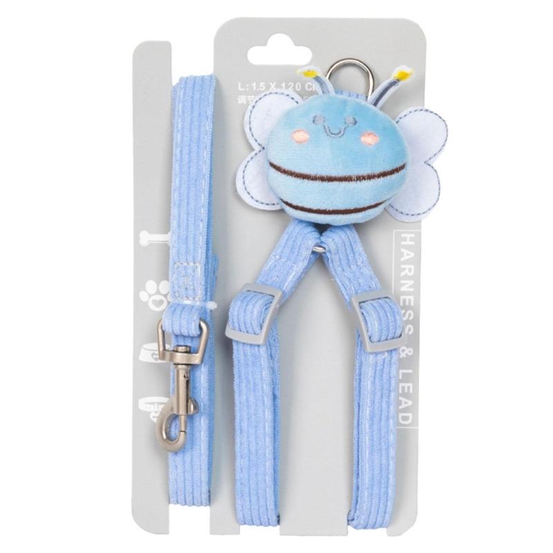 Adjustable Pet Chest Back Traction Rope Set Soft Cute out Walking Dog Rope Vest-type Pet Harness for Dog Pet Product