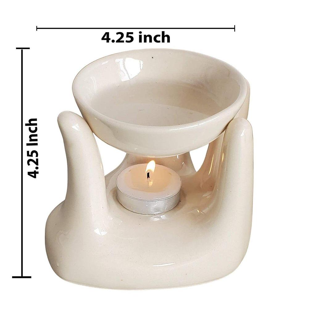 Keramický ruční typ aroma difuzéru olejové lampy s růžovým olejem 10ml