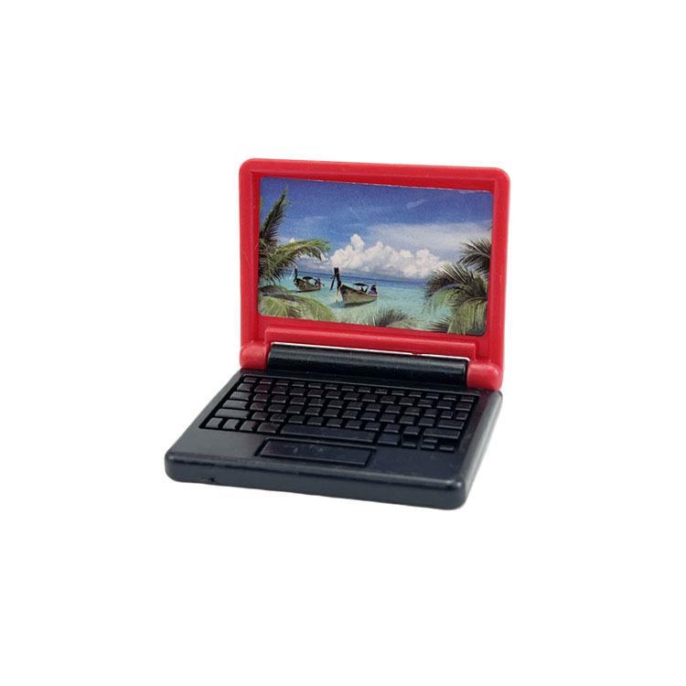 Mini Cartoon Laptop Model for Kids' Dollhouse Decor