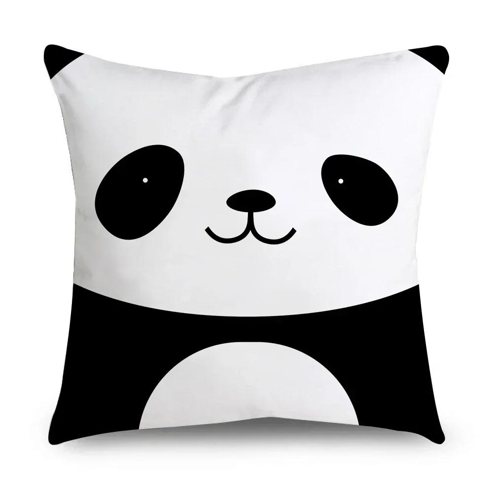 Cute Panda Cushion Cover cartoon Animal Short velvet Pillowcase For Living Room Car Sofa Chair Decorative Pillow covers 45*45cm