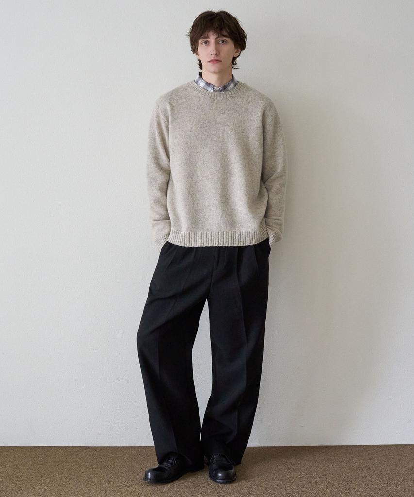 TRIP LE SENS [100% Wool] Pure Light Round Knit_Oat Beige