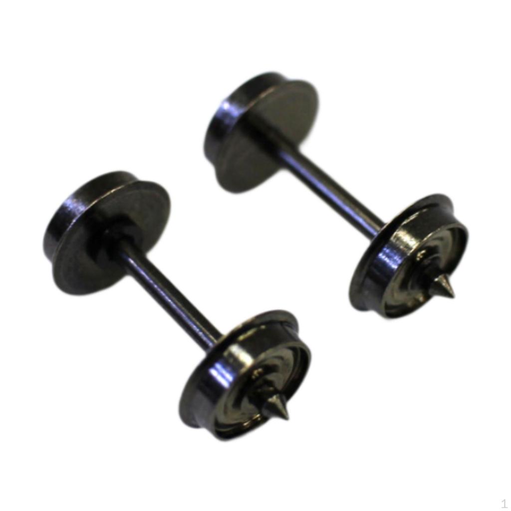 2 Ruote DC Metalliche per Trenini Scala HO con Assi 1:87 Modelli