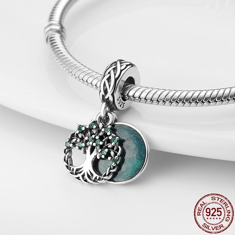 Copper Diy Beads Heart Shaped Tree Of Life Series Charm Fit Pan Original Bracelet For Women Jewelry Birthday Gift