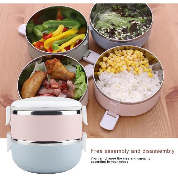 

Portable Bento Boxes Adult Lunch Box Stainless Steel Stackable Lunch Box Container Bento Box Food Container (The second layer 1400ml)