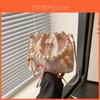 Minimalist Casual Water Bucket Bag With Drawstring Closure For Spring Street Fashion