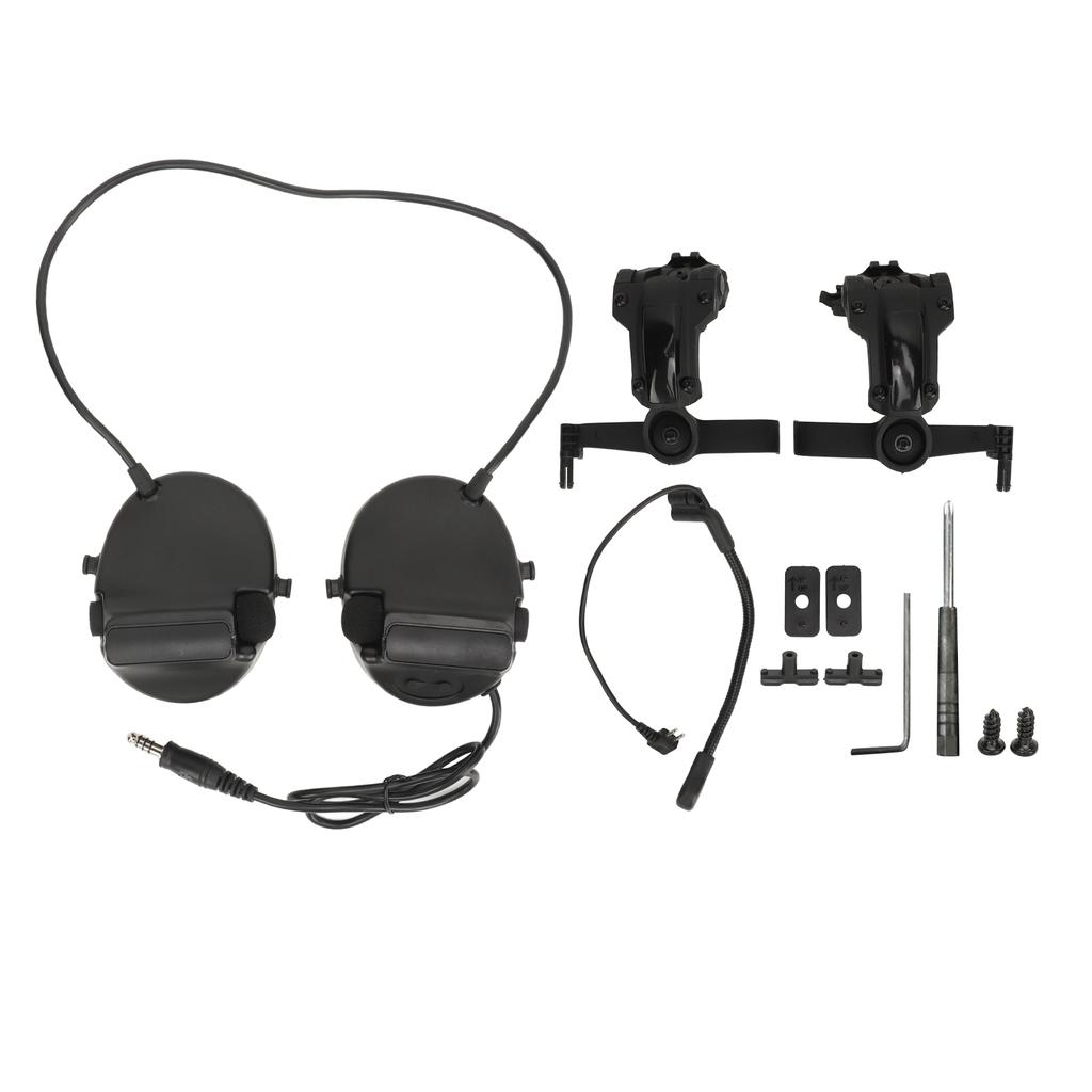 Shooting Headset Hunting Shooting Earmuffs with Microphone for Outdoor Activities Black