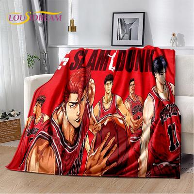 Anime Slam Dunk Cartoon miękki pluszowy koc, flanelowy koc rzut koc do salonu sypialnia kanapa z funkcją spania narzuta na piknik Bettdecke