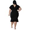 MY981 Plus Size Womens Dress V-Neck Sleeveless Bodycon Midi In Solid Color Knit Milk Silk Fabric Casual Party Wear