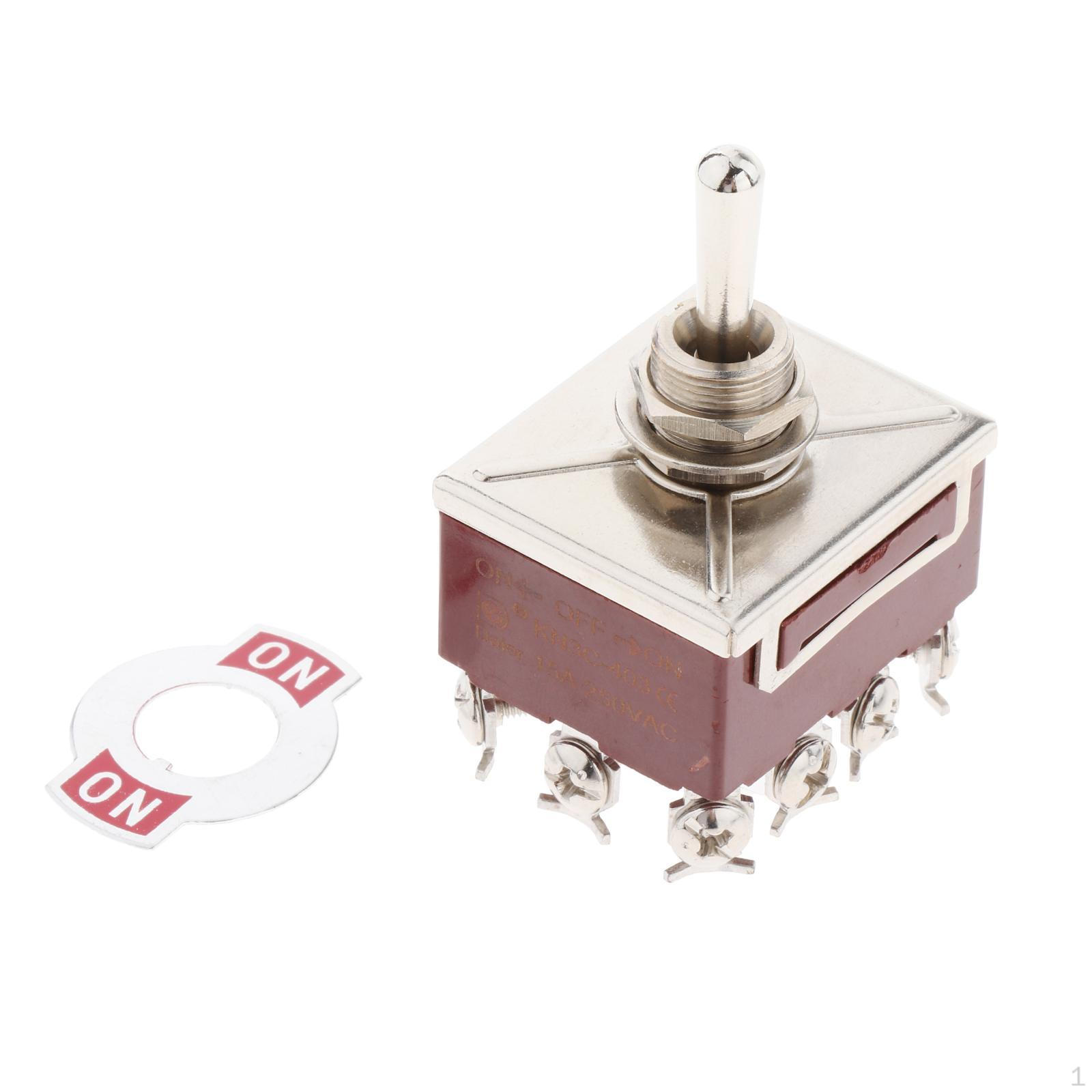 

12 Pins Rocker Button Switch Toggle Waterproof Cover Copper Pin 402 ON ON