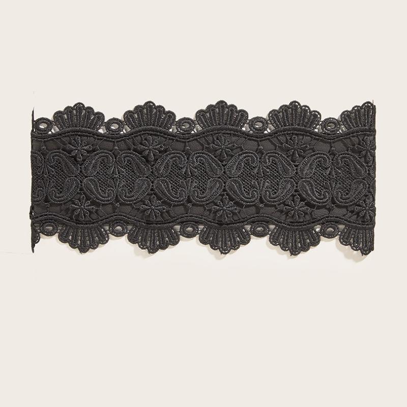 Waist Seal Women's Outer Belt with Dress Waist Lace Decoration Elastic Elastic Wide Belt