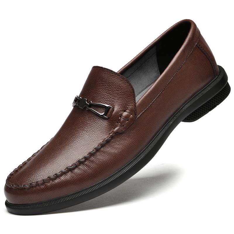

Luxury Quality Loafers Men s Slip-On Leather Brown Designer Men Shoes Soft Sole Comfortable Leather Shoes Business Dress Fashion 43 коричневый