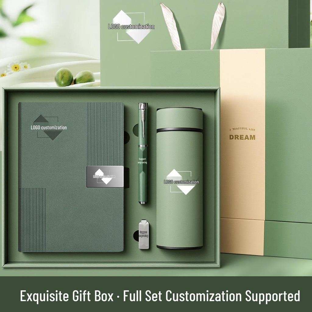 Customizable Cross-Border Gift Set: Notebook & Thermos for Office Meetings & Daily Use