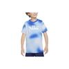 Sportswear Kultur des Basketball Letter Print Farbverlauf Rundhals Kurzarm Kinder Tops Hellblau FD3932-480