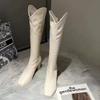 Fashion Women's Long Boots Elegant Heeled Square Toe High Heels Ladies Knee Shaft Shoes New In Chic Pu Fashion 2024 Spring Autumn Gyaru