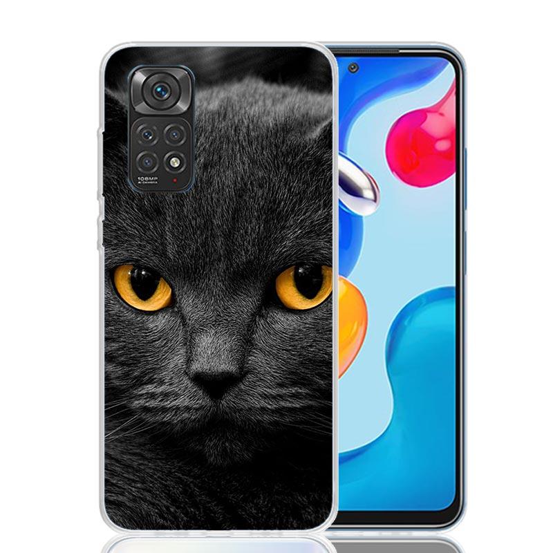 Coque de téléphone pour chat British Shorthair pour Xiaomi Redmi Note 15 14 13 12S 12 Pro Plus 11S 11E 11 11T 10S 10 Motif artistique doux Rouge