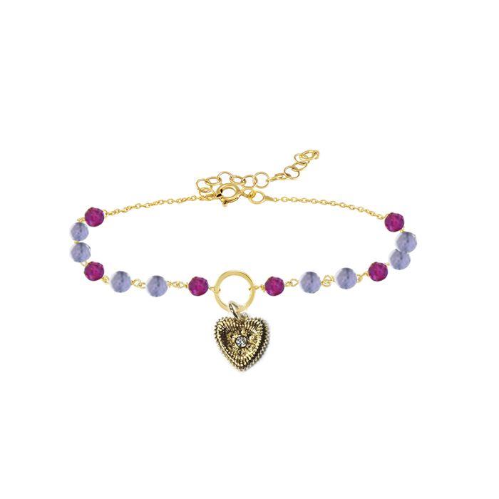 Bracelet - Luxenter - Jedi - Argent 925 - Or jaune 18K - Cristaux multicolores