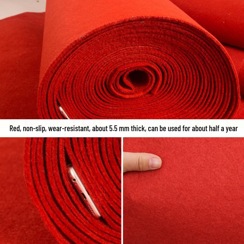 Extra Thick Non-Slip Red Carpet for Store Entrances & Events, Ideal for Guests & Exhibitions, Full Coverage