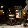 Christmas Decoration Train Crystal Ball Automatic Snow Falling Music Box Christmas Gift Santa Claus Night Light