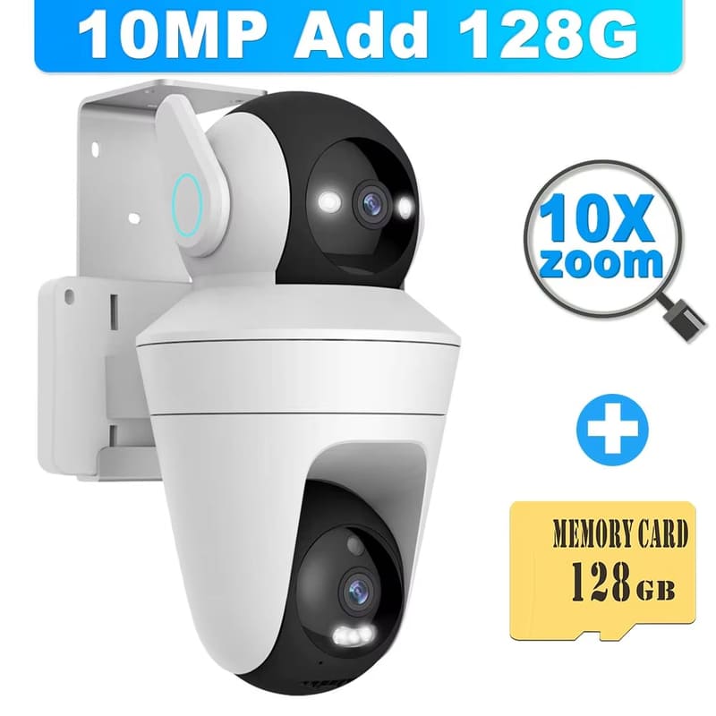 LS VISION 5K 10MP Wifi IP Camera 10X Zoom Dual Lens Outdoor PTZ Security Camera Auto Tracking Smart Home CCTV Cam 360° Video Surveillance