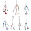Handmade Beaded Phone Lanyard Star Shape Pendant Strap Detachable Phone Chains Keyring Portable Accessory for Women