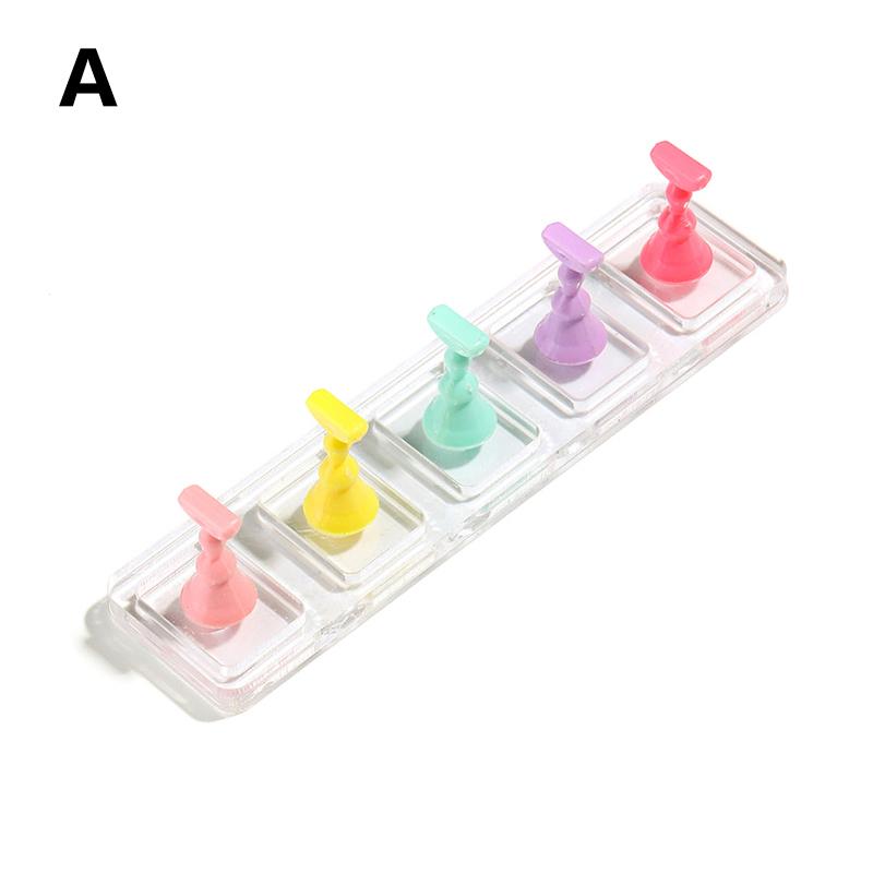 5/10 Grid Clear Acrylic Nail Display Stand, Non-Magnetic Press On Nail Holder