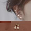 High Quality 3mm 4mm 5mm Little Zircon Stud Earrings for Women Exquisite Silver Color Stainless Steel Piercing Earring Jewelry