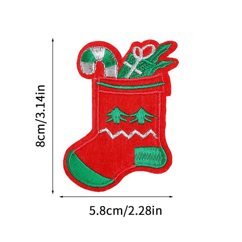 1pc Santa Claus For Clothing Bags Badge Sticker DIY Appliques Cartoon Christmas Emblem Embroidery Patches Iron On