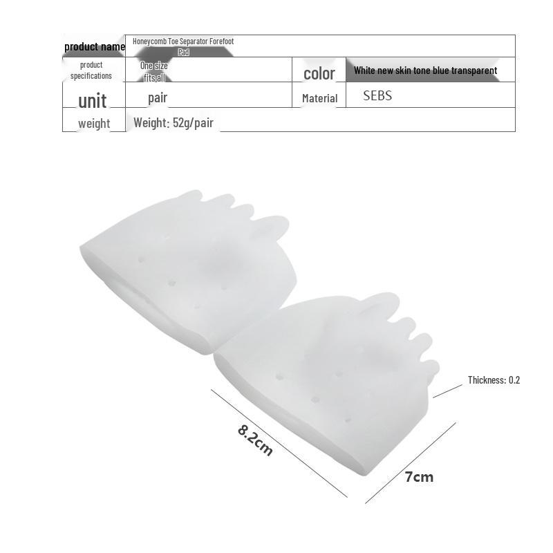 Five-Hole Silicone Bunion & Shock Absorber Forefoot Pad