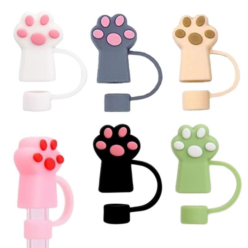 6pcs Durable Claw Straw Seal Decoration Household Dust-Proof Straw Plugs Set