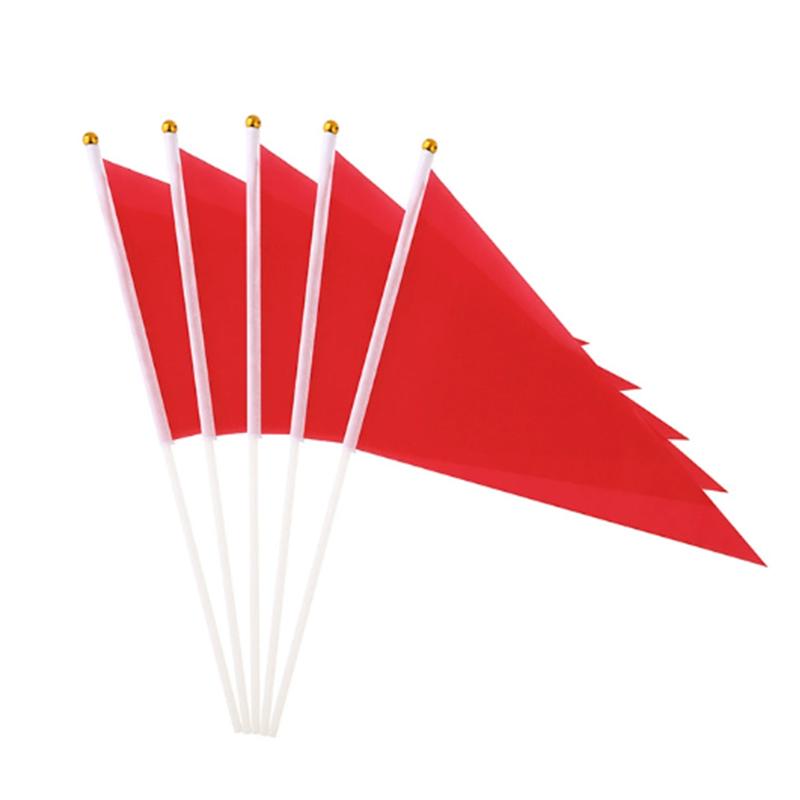 10 Buc. Steaguri Triunghiulare Colorate Cu 10 Bastoane de Steag din Plastic Steaguri Mici Colorate Portabile Pentru Marcarea Grădinii Gazon Curte Consumabile