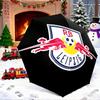 Umbrella with RB Leipzig Crest Black Background Red Bulls Print, Compact Folding Umbrella for Football Fans Gift