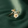 Beixi Silver S925 Daisy Bee Open Ring - Light Luxury, Unique Index Finger Design