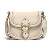 Beat Leather Saddle Bag , Shoulder Bag , Crossbody Bag Medium Women's White (Unisex) Crossbody Bags C0749 B4IY