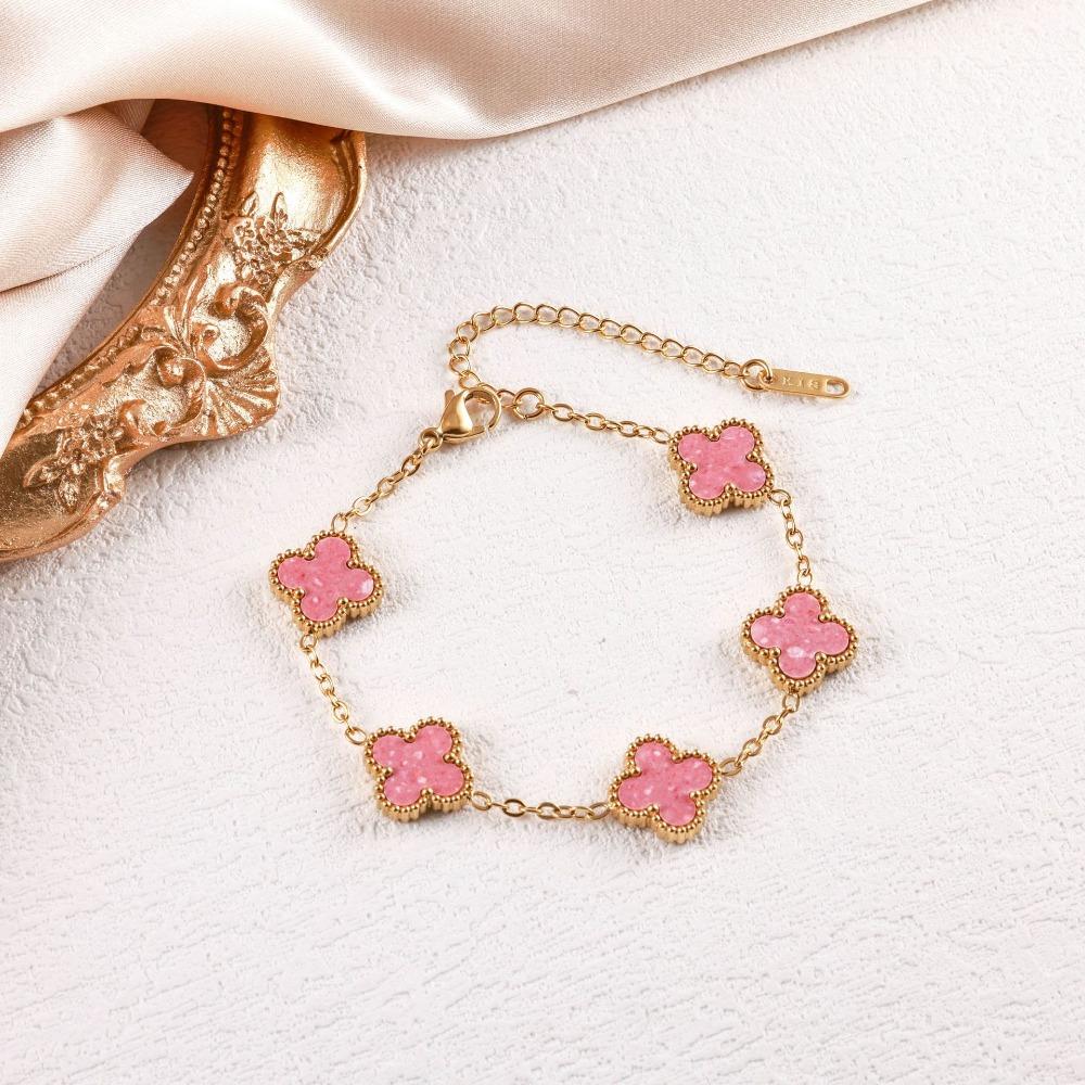 High-quality 13mm Four-leaf Clover Shell Bracelet Colorfast Plating Women's Bangle