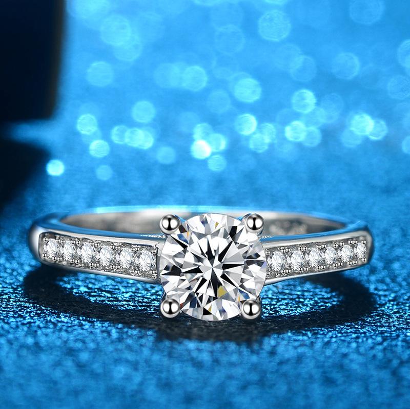Popular Fashion Classic 4-Claw White Zircon Ring Jewelry Women'S Wedding Jewelry