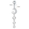 1PC Surgical Steel Navel Ring 14G Cubic Zirconia Flower Belly Bar Piercing Jewelry for Women