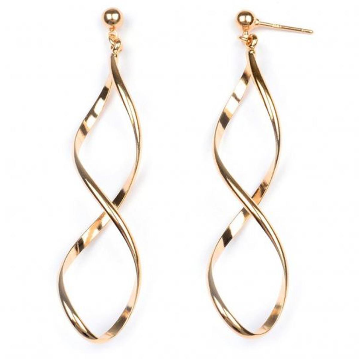 

Les Trésors De Lily [M8969] - Позолоченные серьги Tortillas Latinas - 70x15 мм