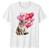 Cute Watercolor Cat Blowing Bubblegum Unisexs TShirt Cat Lover Valentines Day