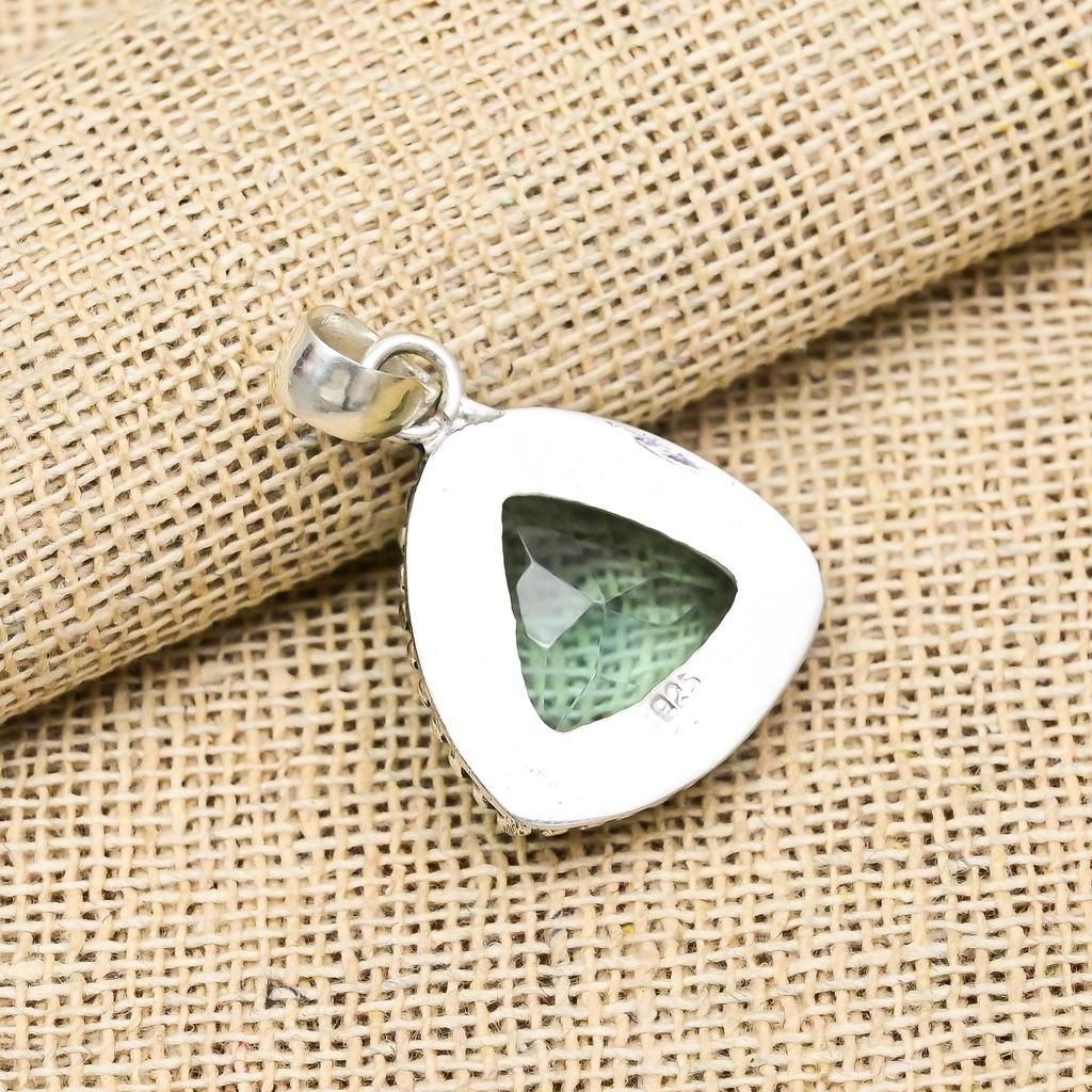 Aqua Apatite Gemstone Jewelry 925 Sterling Silver Jewelry Pendant Necklace Gift for Mother