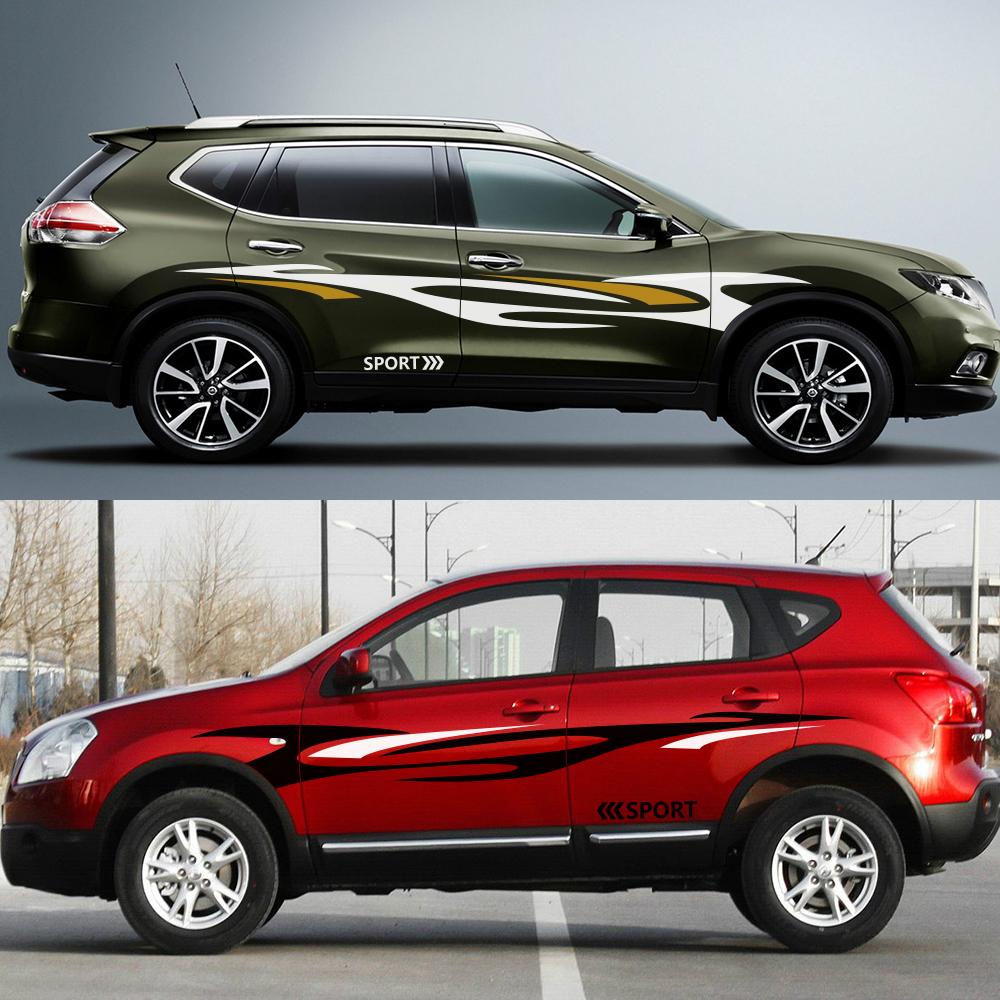 2pcs Car Long Side Sticker All SUV Vinyl For Qashqai Prado CRV Sportage Range Rover Tucson BMW Duster CX-5 Tuning