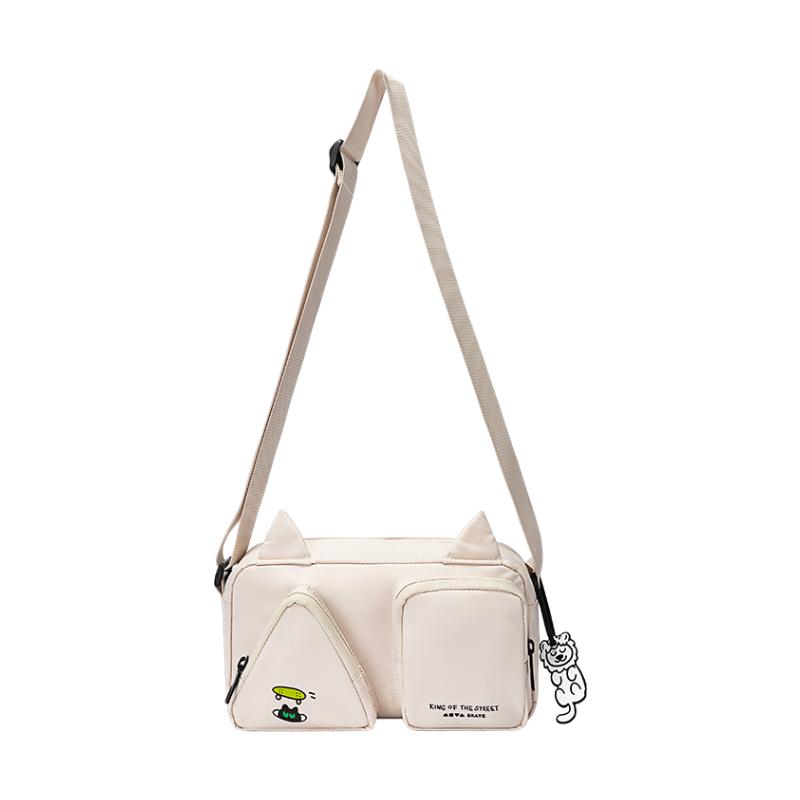 Anta Casual Fashion Versatile Classic Fabric Crossbody Bag Women bags Light-Smoke-Gray 192548125-2 Light Smoke Gray