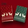Winter Warm Knitted Scarf for Women, Reversible Fair Isle Snowflake Reindeer Christmas Red And Green Neck Warmer Scarf, Soft Long Wrap Holiday Festive