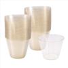 BHBL Gold Plastic Cups Clear Plastic Wine Glasses, Fancy Disposable Hard Plastic Cups with Gold Glitter for Party Cups 50Pcs