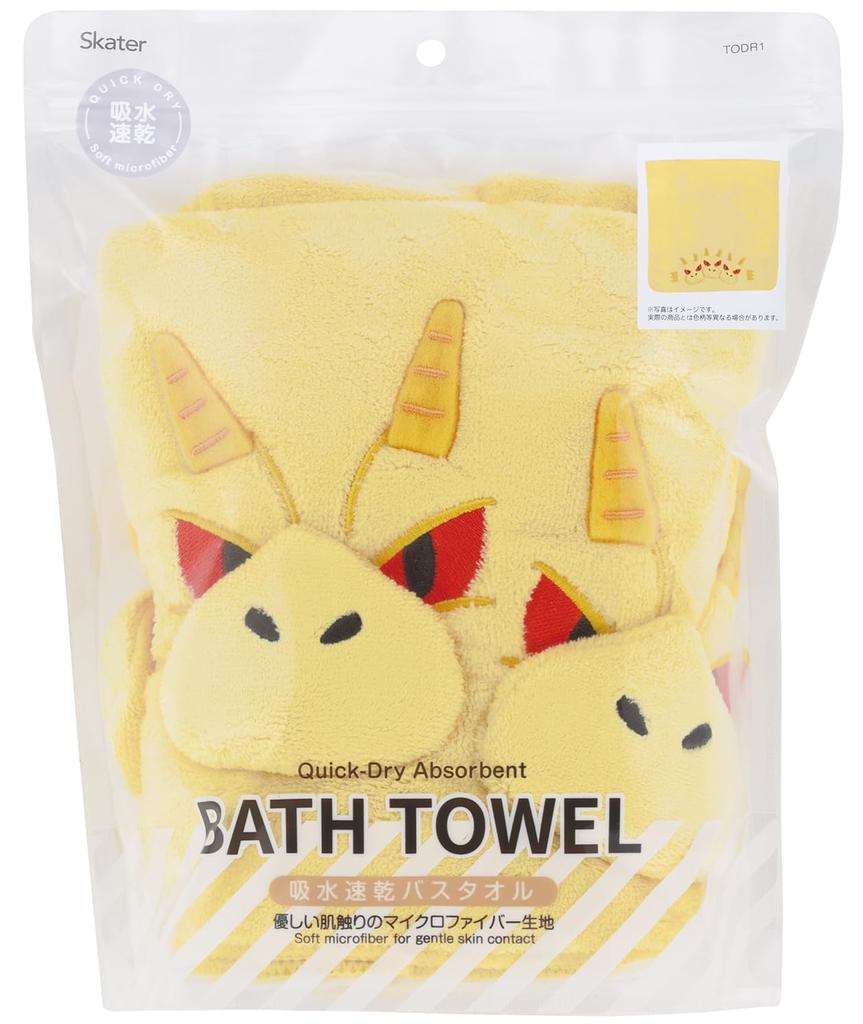 Skater Bath 60cm x Godzilla King for Absorbent, Quick-Drying Towel, 120cm, Ghidorah, Boys, TODR1-A