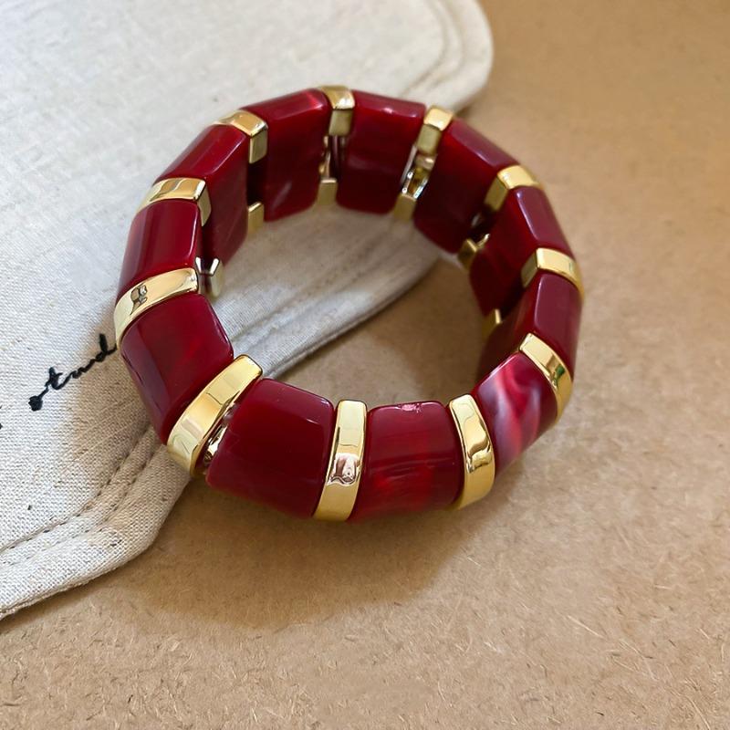 Acrylic Smudge Splicing Bracelet Fashion Versatile Temperament Bracelet Personality Niche Design Sense Jewelry