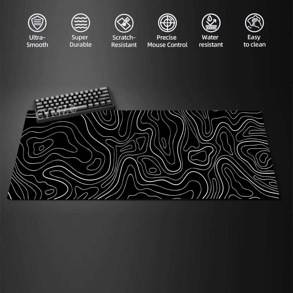Gradient art line pattern large Mouse Pad Desk Mat NonSlip Durable Stitched Edge pc accessories Gaming mouse mat tapis souris