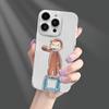 Monkey Brushing Pattern Phone Case Suitable for iPhone 17 16 15 14 13 12 11 Pro/Max/Plus Transparent Anti Drop Back Cover
